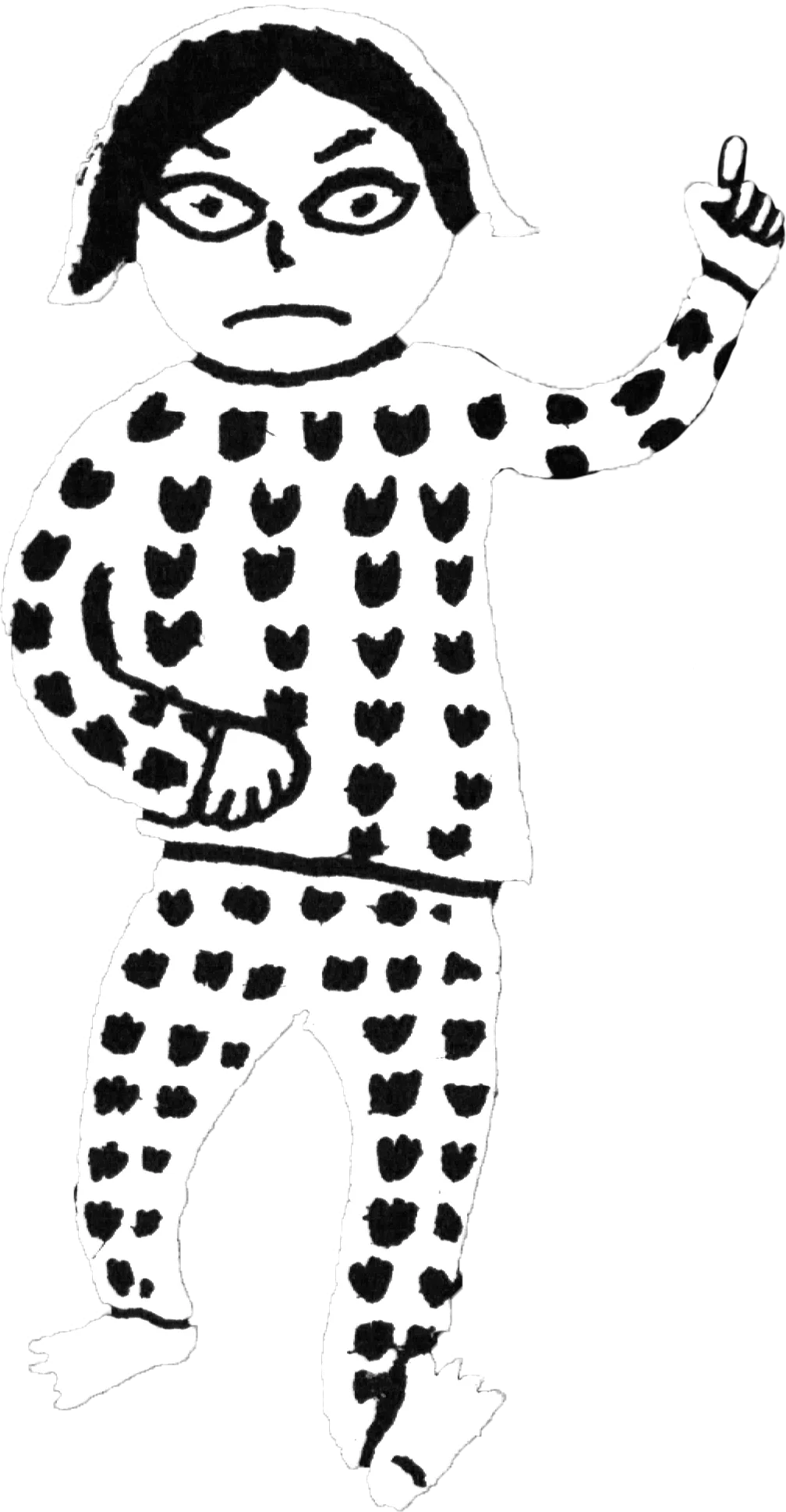 marjane avec le bras levé